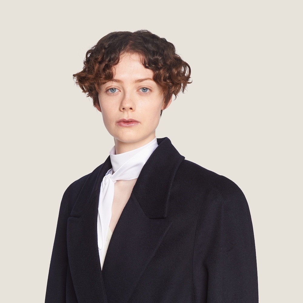 Double-breasted velour coat - 3