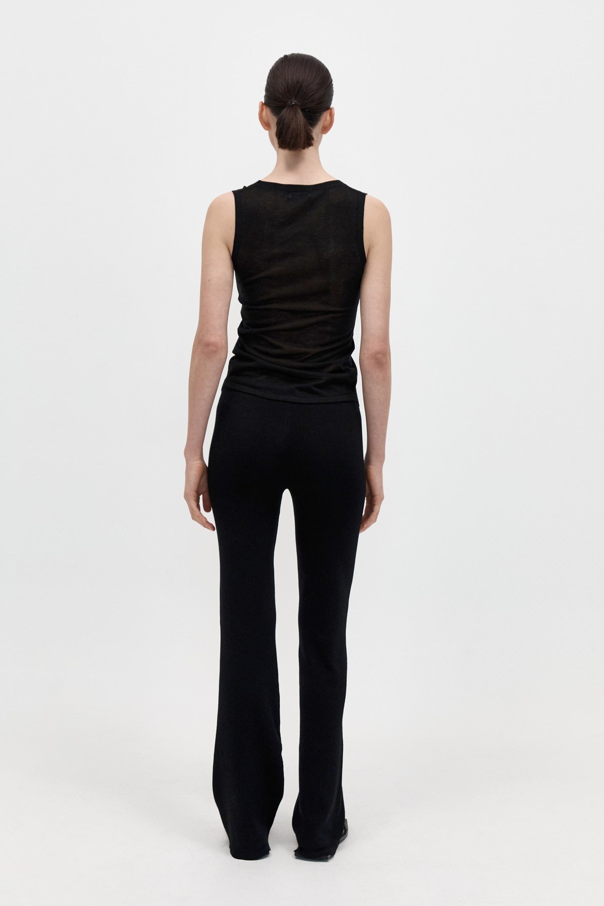 Low Waist Knit Pants - Black - 4
