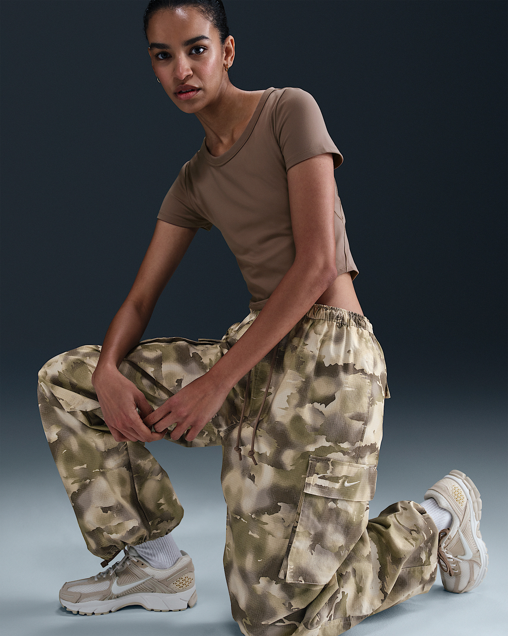Nike Sportswear Women's Mid-Rise Oversized Camo Cargo Pants - 3