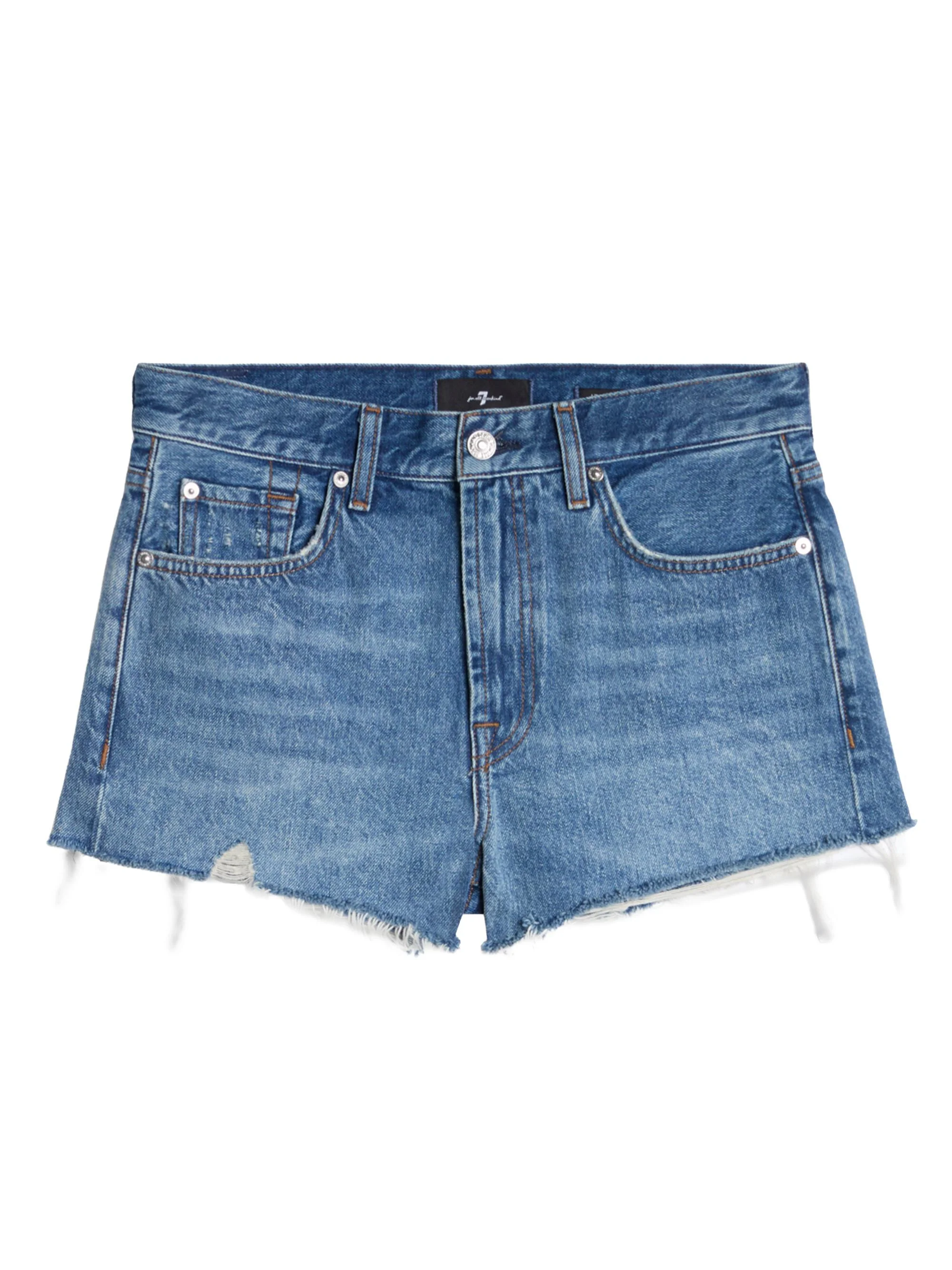 Women's June Frayed Hem Denim Shorts - Roundup - 1