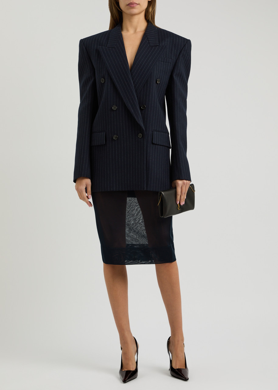 Saint Laurent Semi-sheer Knitted Midi Skirt - 4