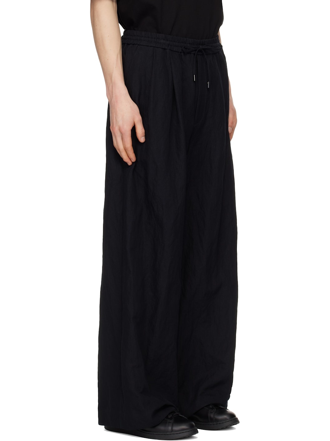 Juun. J Black Cotton-Linen Blended Trousers - 2