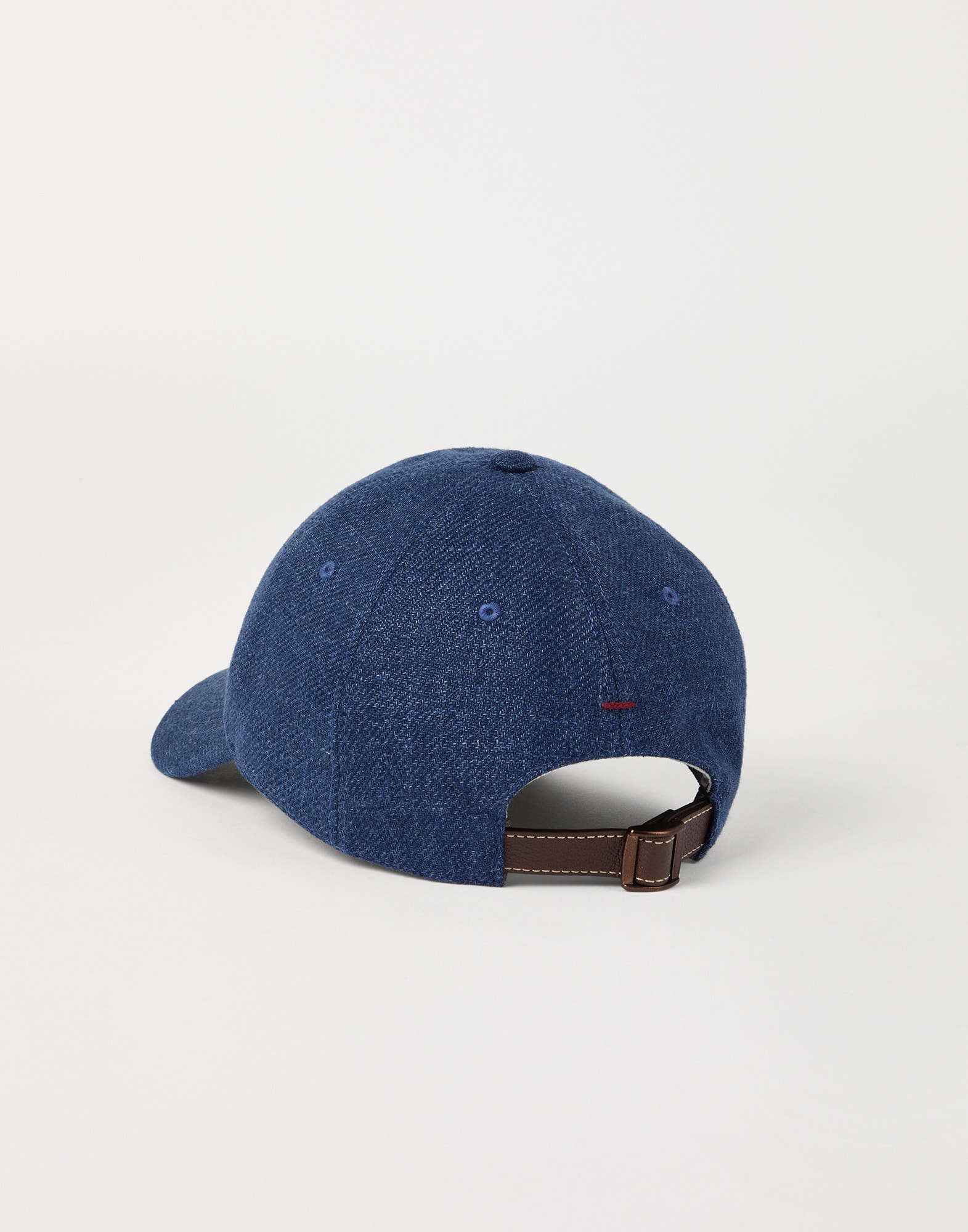 Linen, wool and silk diagonal baseball cap with embroidered logo - 2