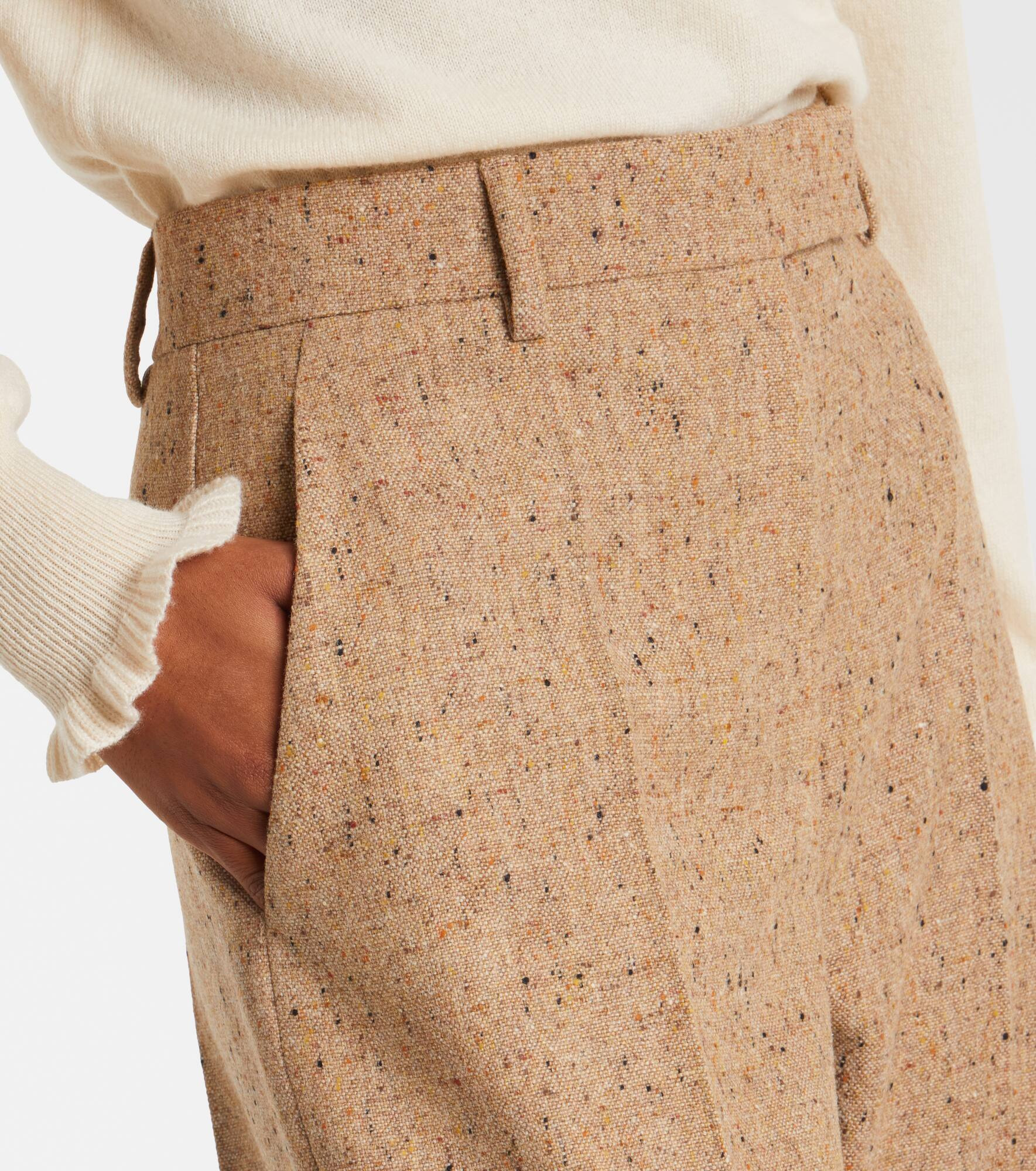 High-rise virgin wool wide-leg pants - 4