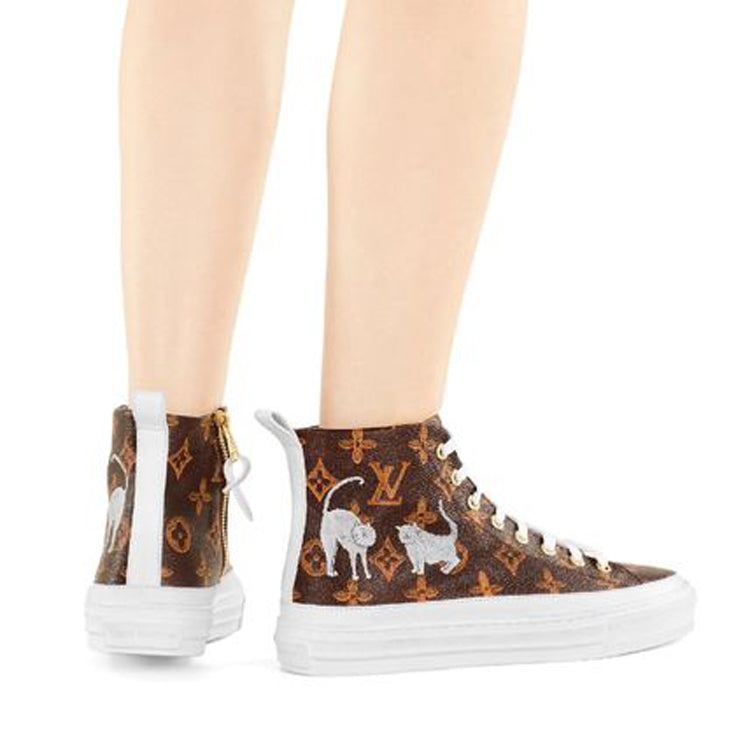 (WMNS) LOUIS VUITTON LV Stellar High-Top Sneakers Brown 1A52OF - 5