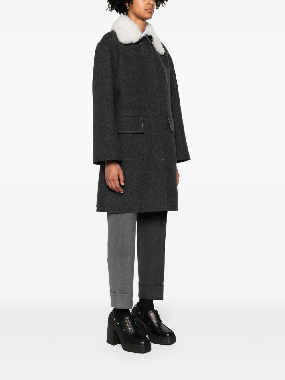 Bal-collar wool-felt coat - 3