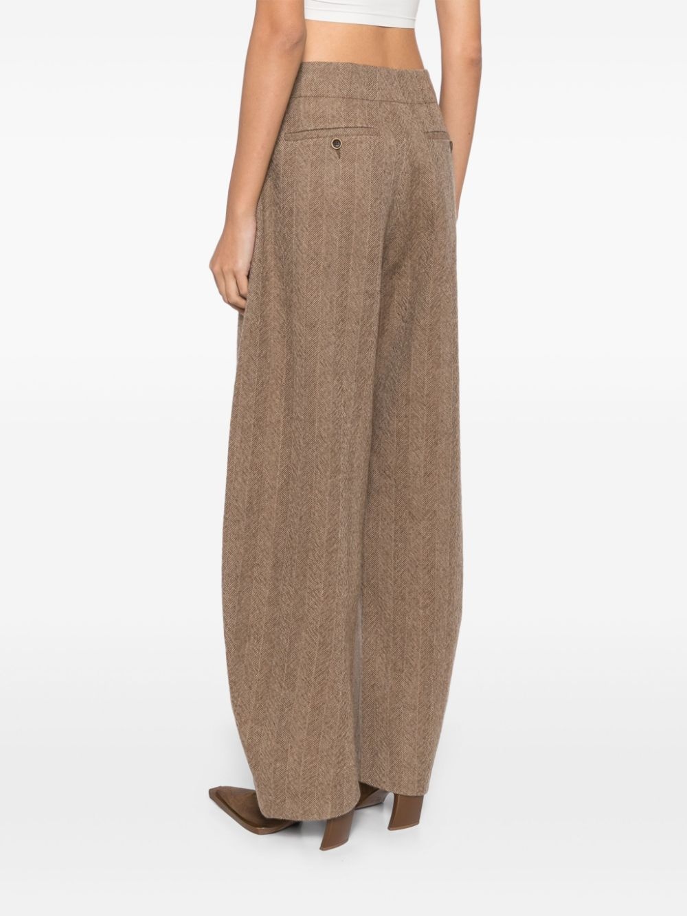 herringbone palazzo pants - 4