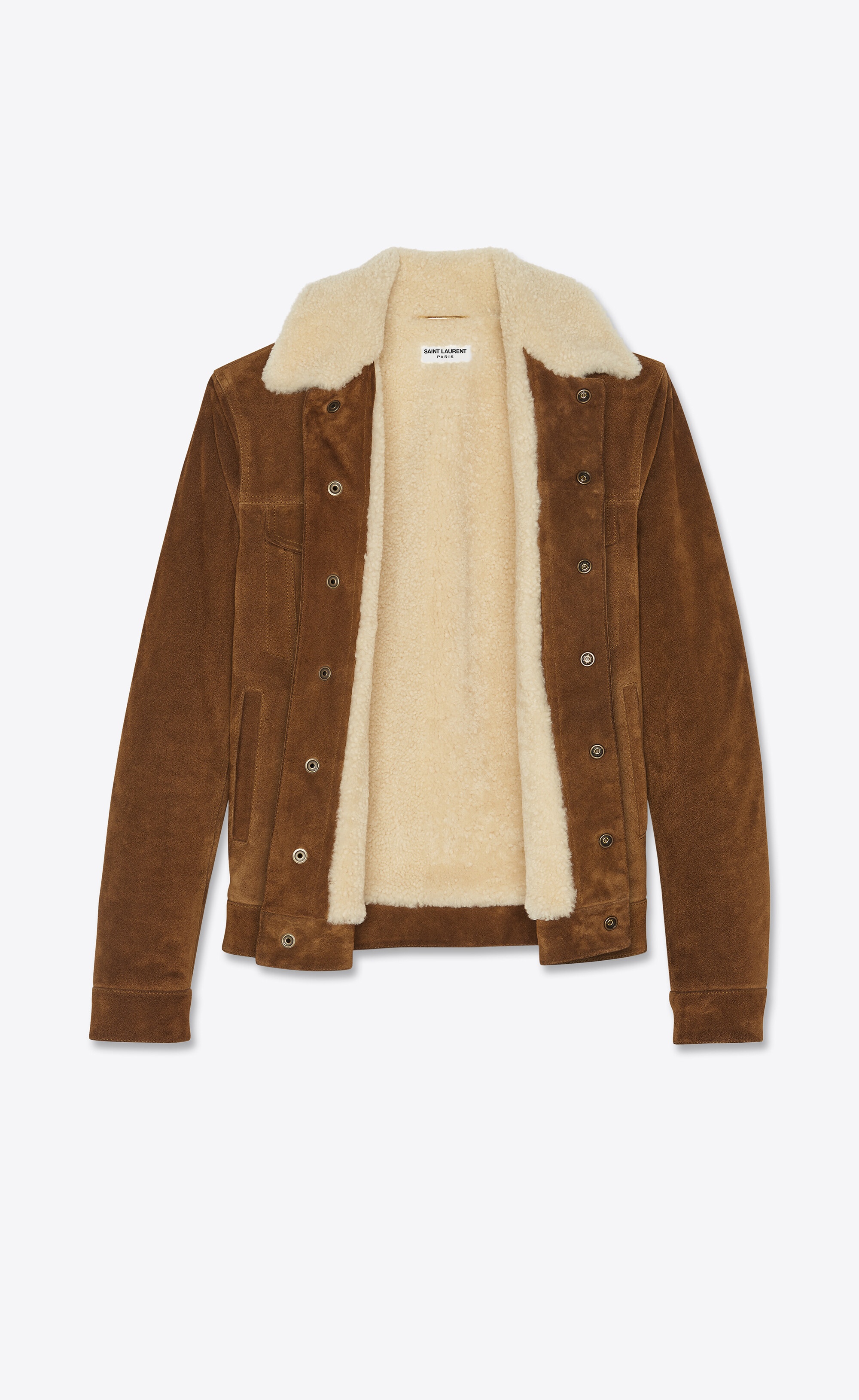 short jacket in suede and shearling - 2