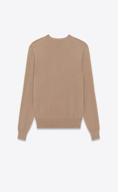 SAINT LAURENT crewneck sweater in cashmere, wool and silk outlook
