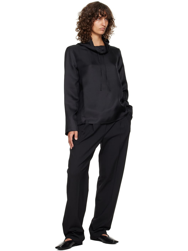 Loulou de Saison Black Cyna Silk Blouse outlook