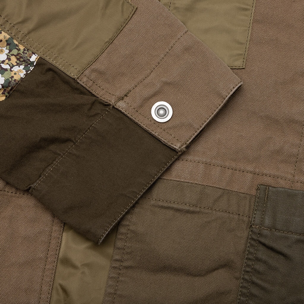 PATCHWORK LINER JACKET - KHAKI MIX - 3