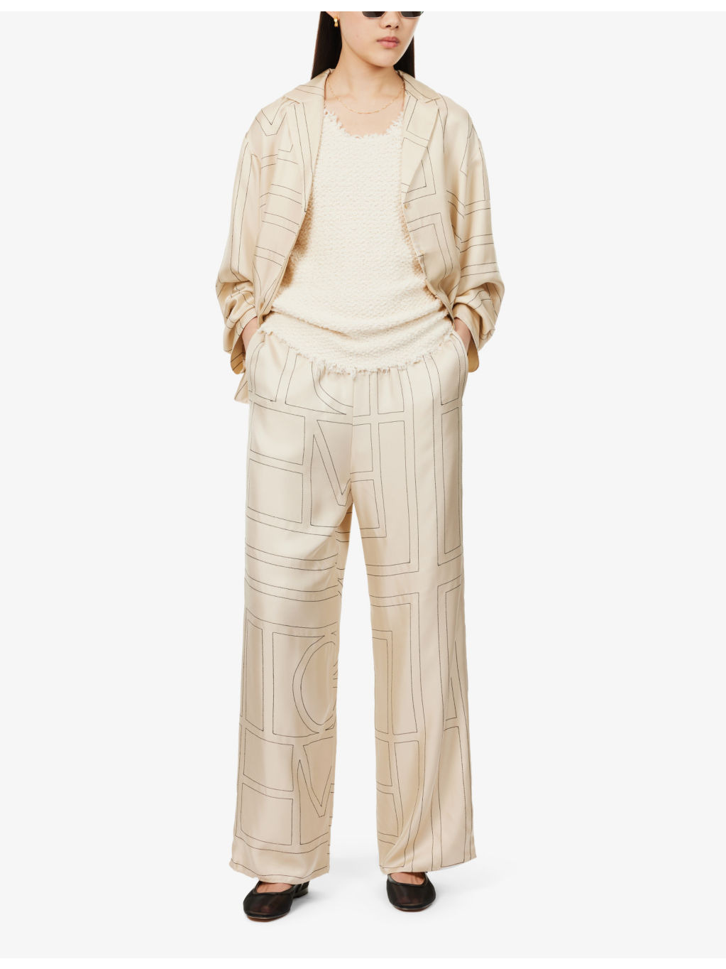 Oversized camp-collar silk-twill shirt - 2