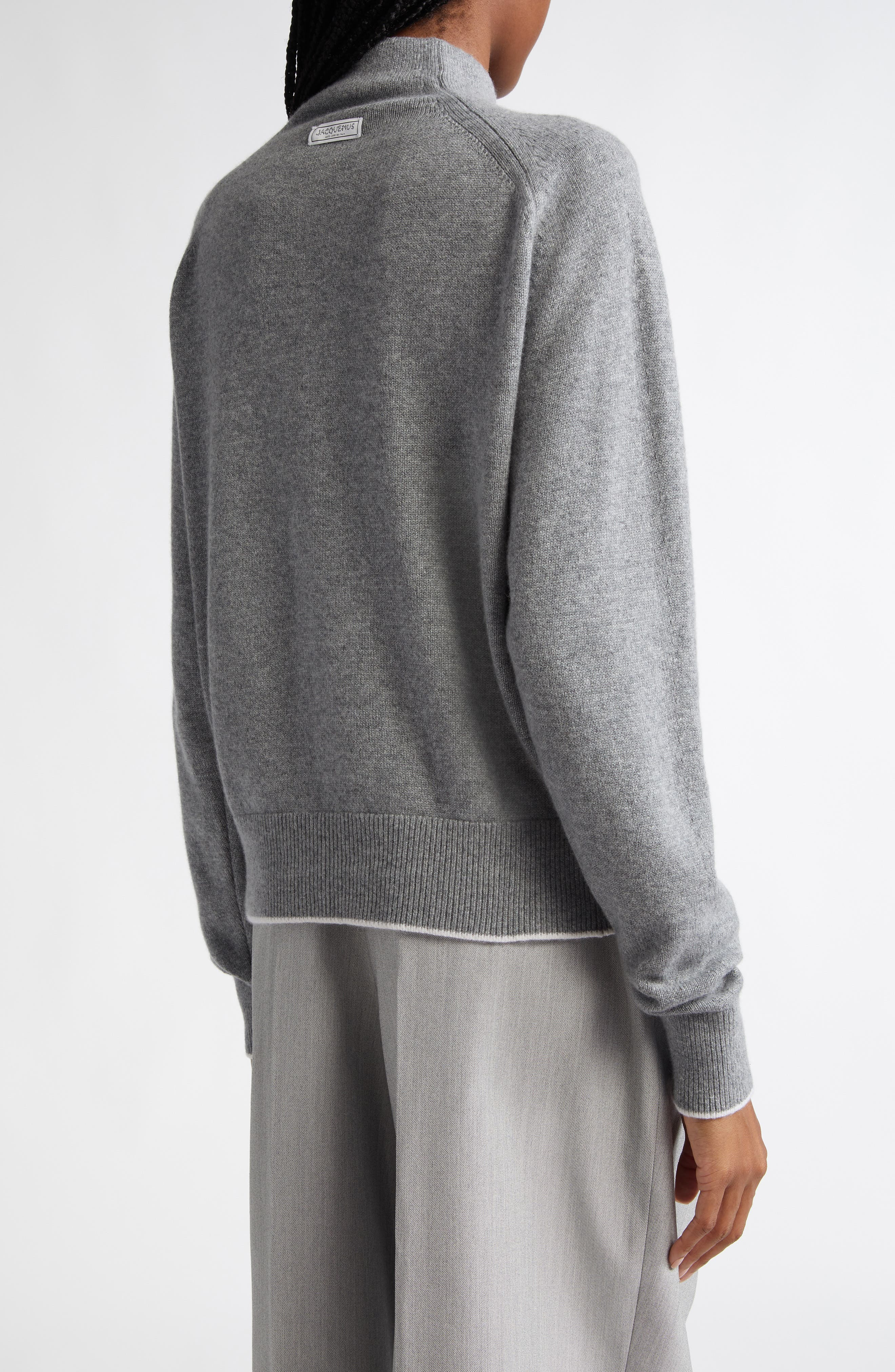 Jacquemus Le Cardigan Cashmere Cardigan in Grey at Nordstrom - 3