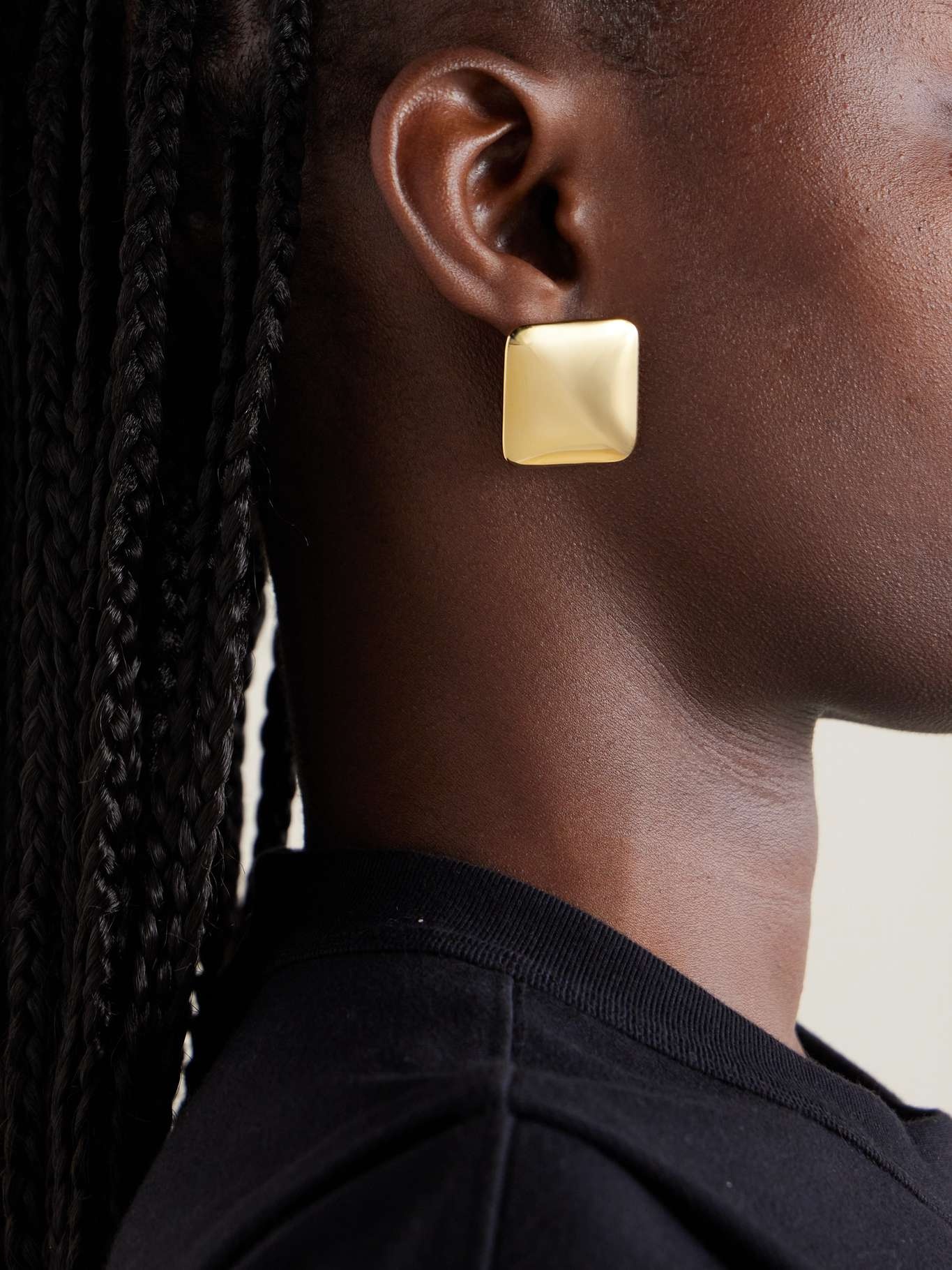 Les Rond Carré gold-tone earrings - 4