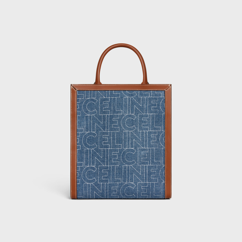 Small Vertical Cabas Celine in DENIM WITH CELINE ALL-OVER print 1