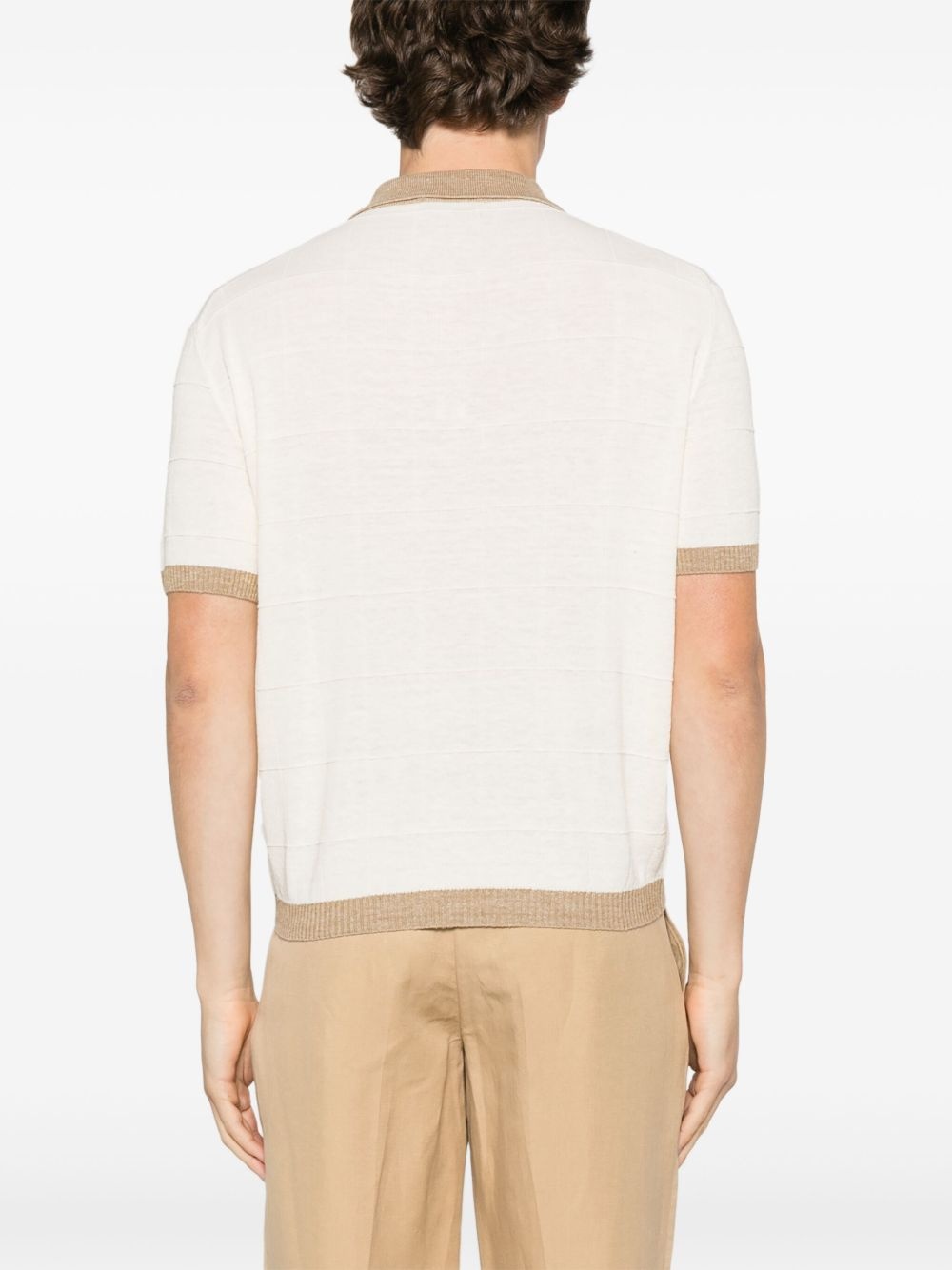 textured polo shirt - 3