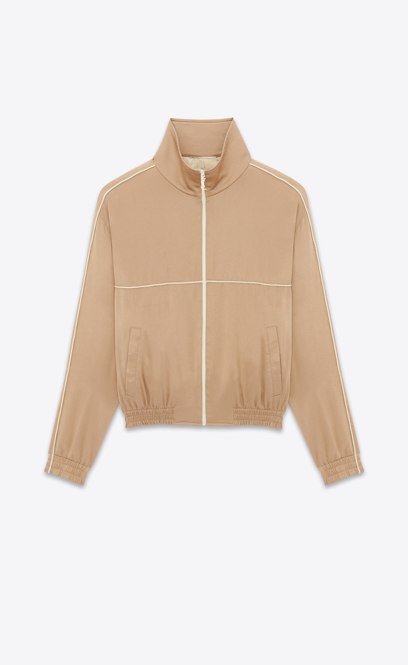 zip-up 실크 트랙 재킷 - 1