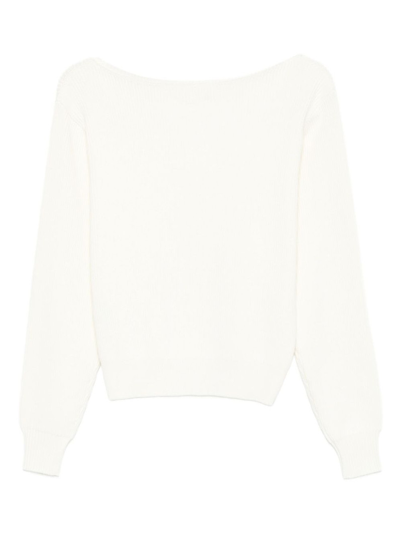 Victoria Beckham boat-neck ribbed sweater outlook