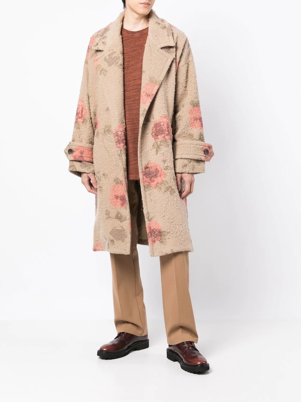 Cassie brushed floral-print coat - 2