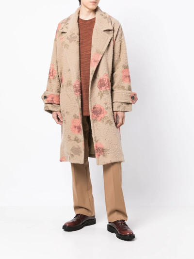 UMA WANG Cassie brushed floral-print coat outlook