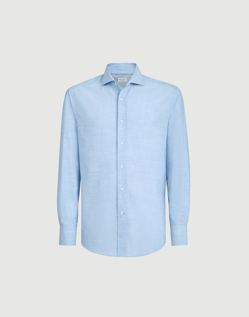 Lightweight Oxford slim fit shirt with spread collar 1