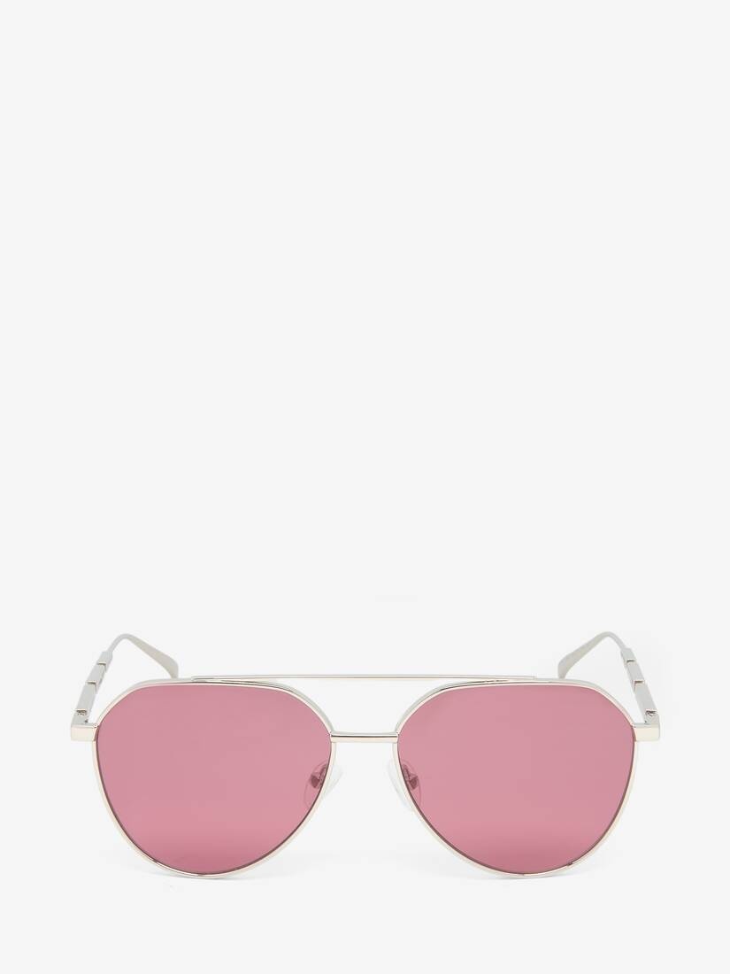 Metal Plaque Pilot Sunglasses - 1