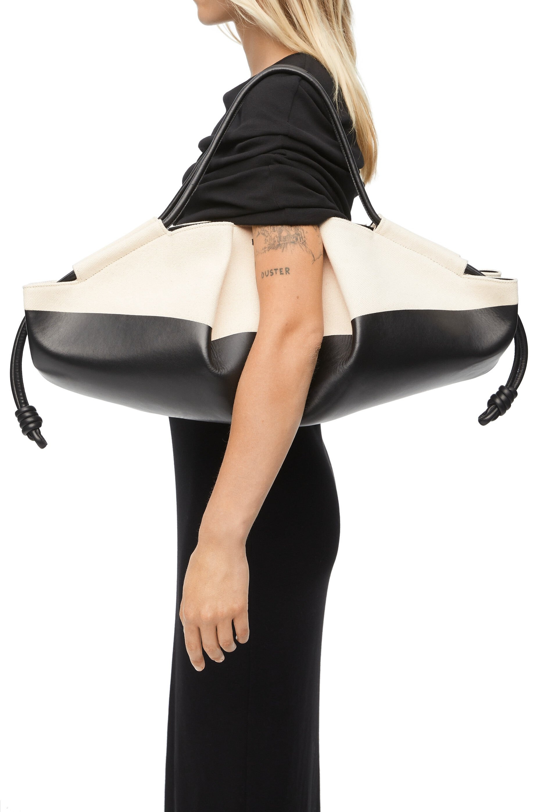 XL Paseo bag in shiny nappa calfskin and canvas - 3