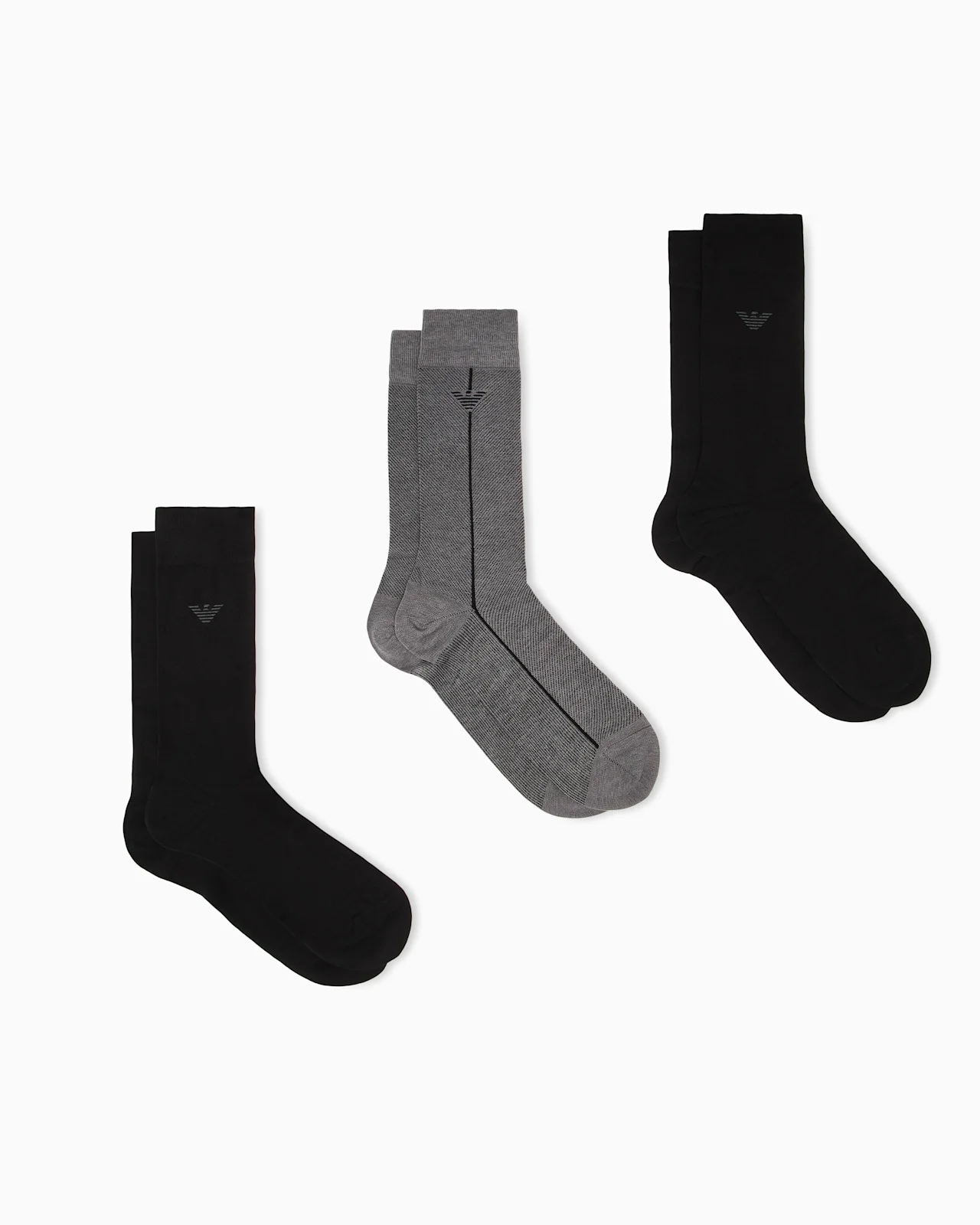 THREE-PACK OF SHORT COTTON SOCKS WITH RIBBED CUFFS - 1