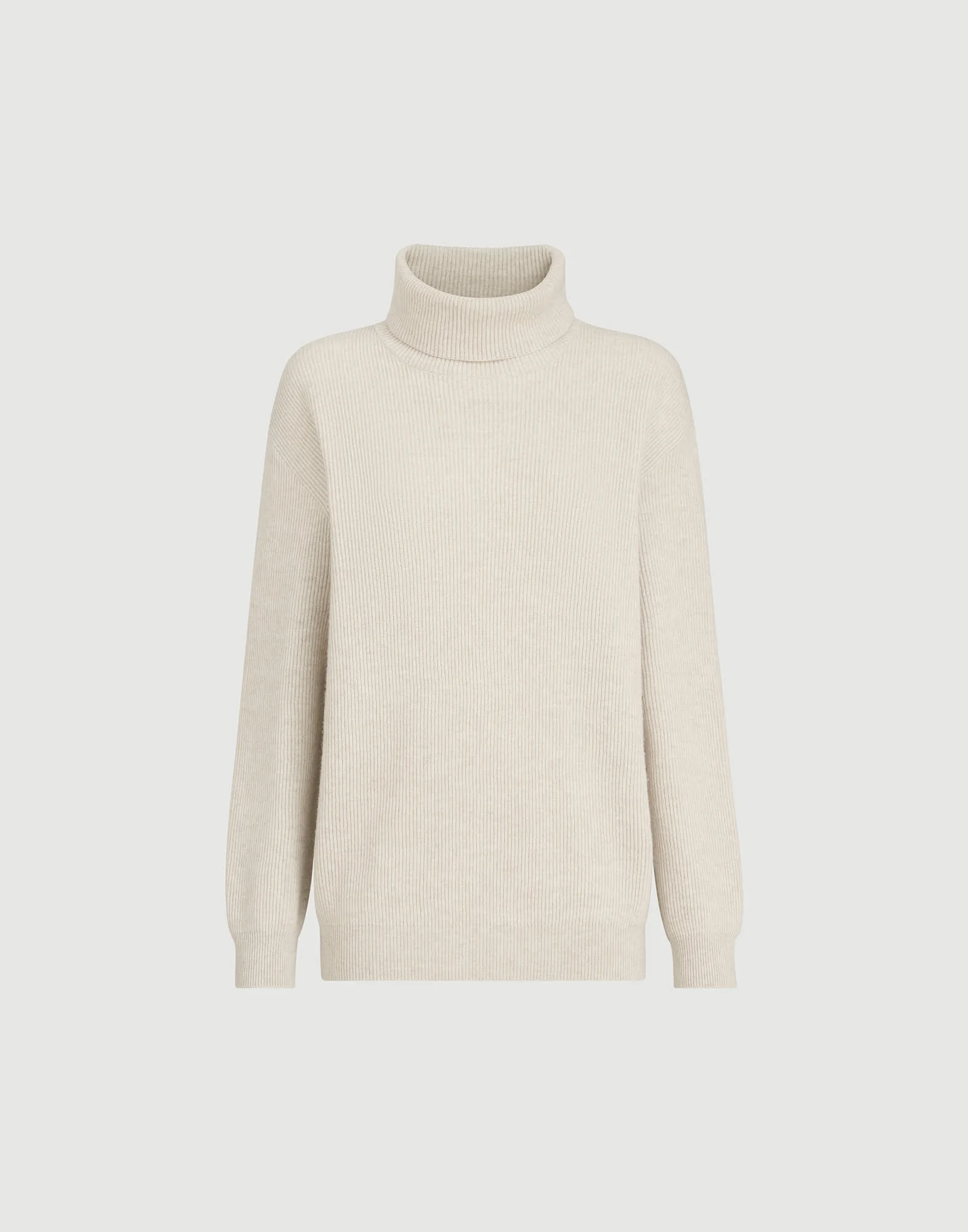 Cashmere 영어 rib turtleneck 스웨터와 monili - 1