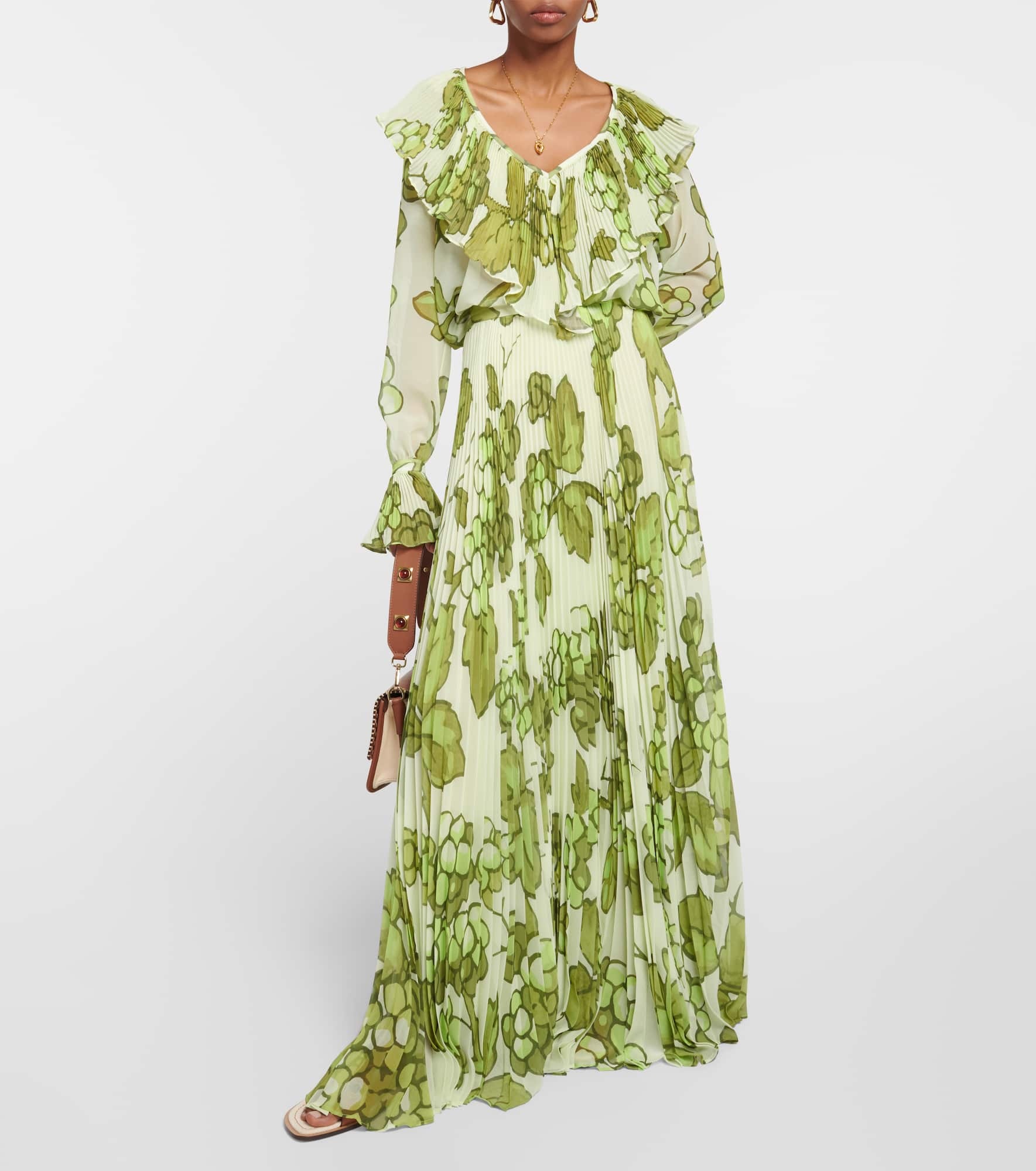 Printed ruffle-embellished top - 2