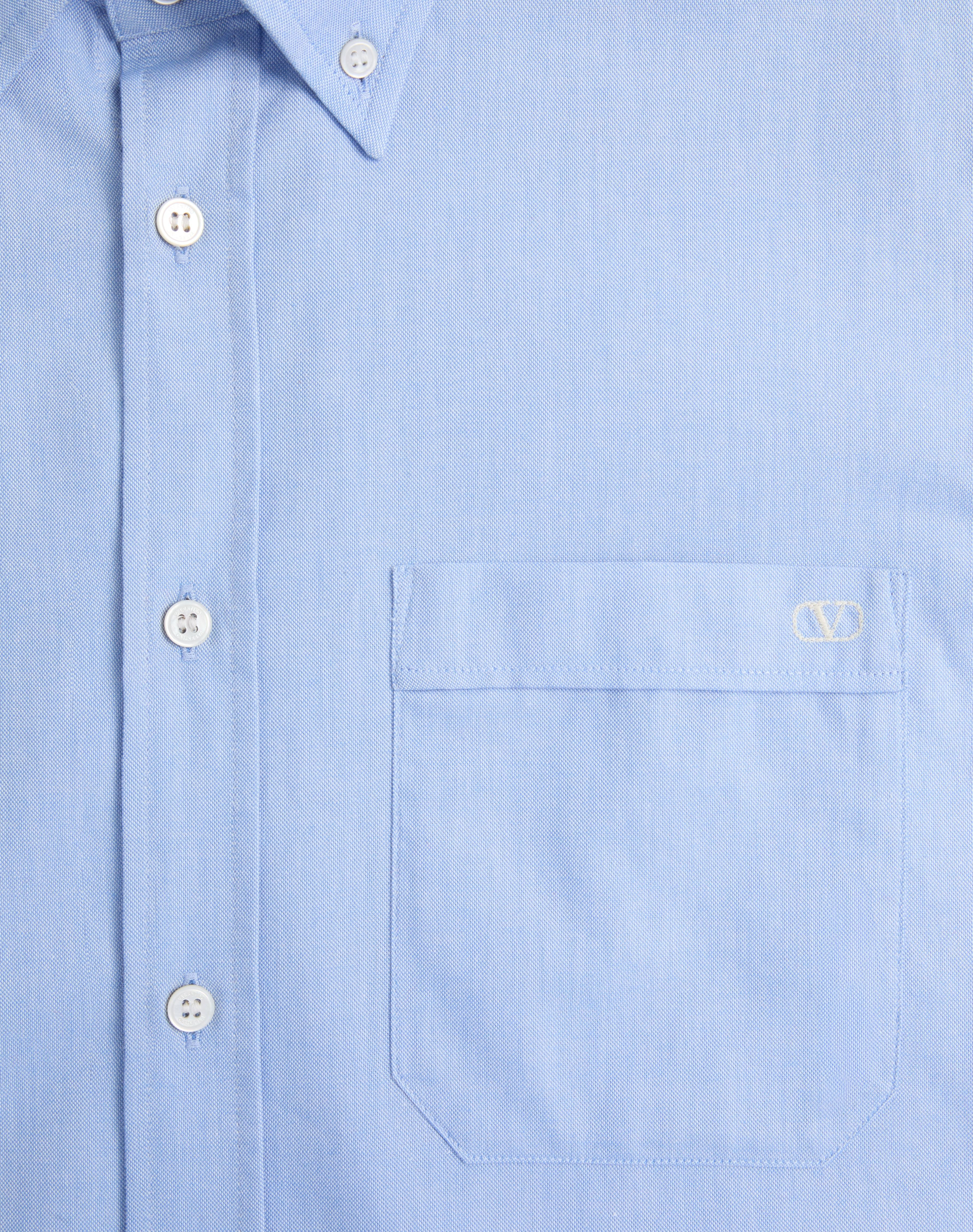 COTTON OXFORD SHIRT WITH VLOGO EMBROIDERY - 7