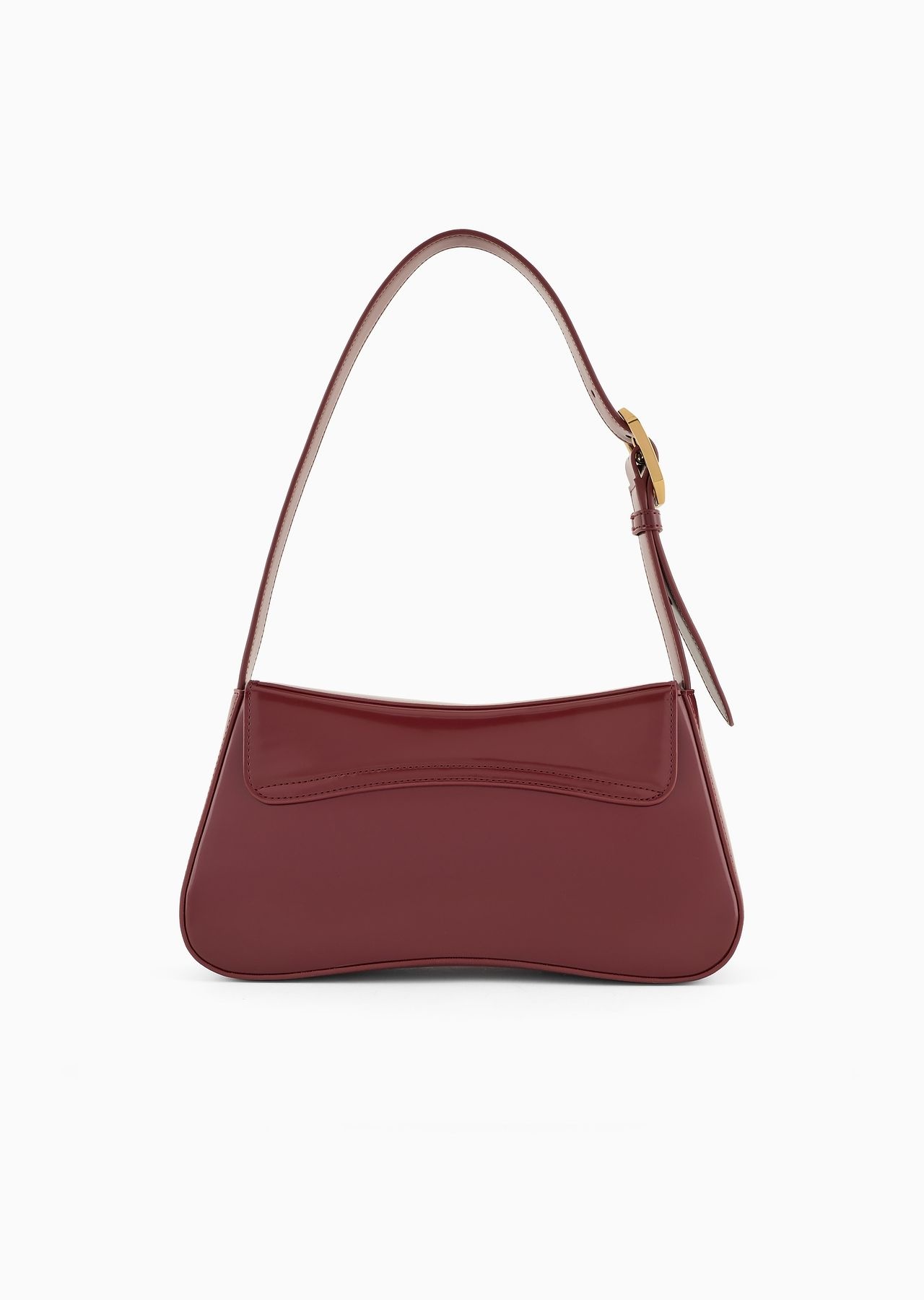 Brushed-finish baguette shoulder bag - 4