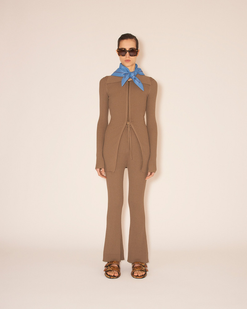 LYKKE - Rib pants - Khaki 3