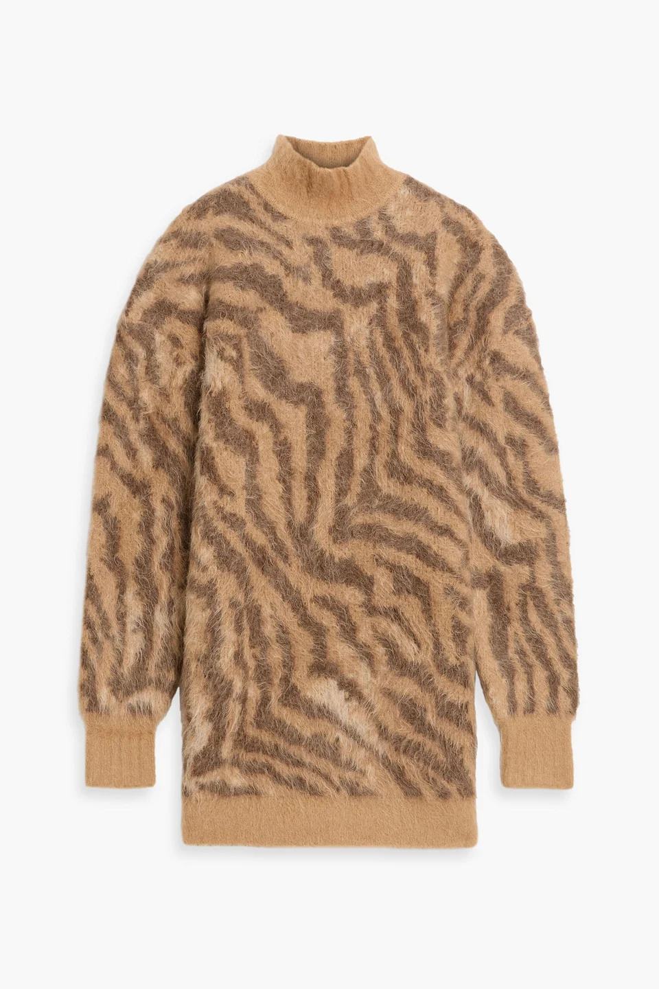 Reyna tiger-print alpaca-blend mini dress - 1