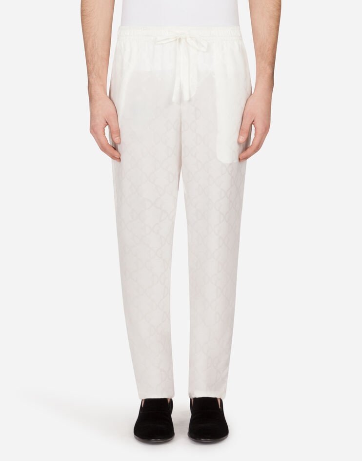 Silk jacquard pajama pants with DG logo - 1