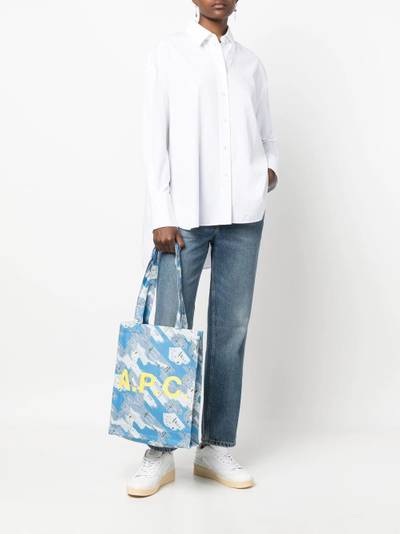 A.P.C. logo-print cotton tote bag outlook