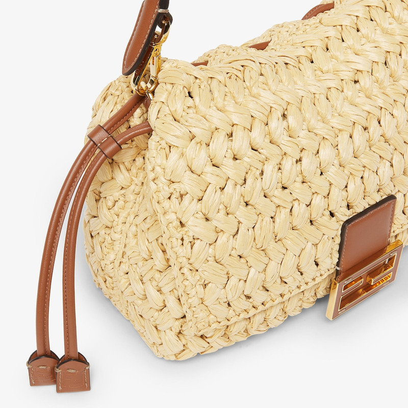 Mamma Baguette Medium Woven raffia-effect material bag 7