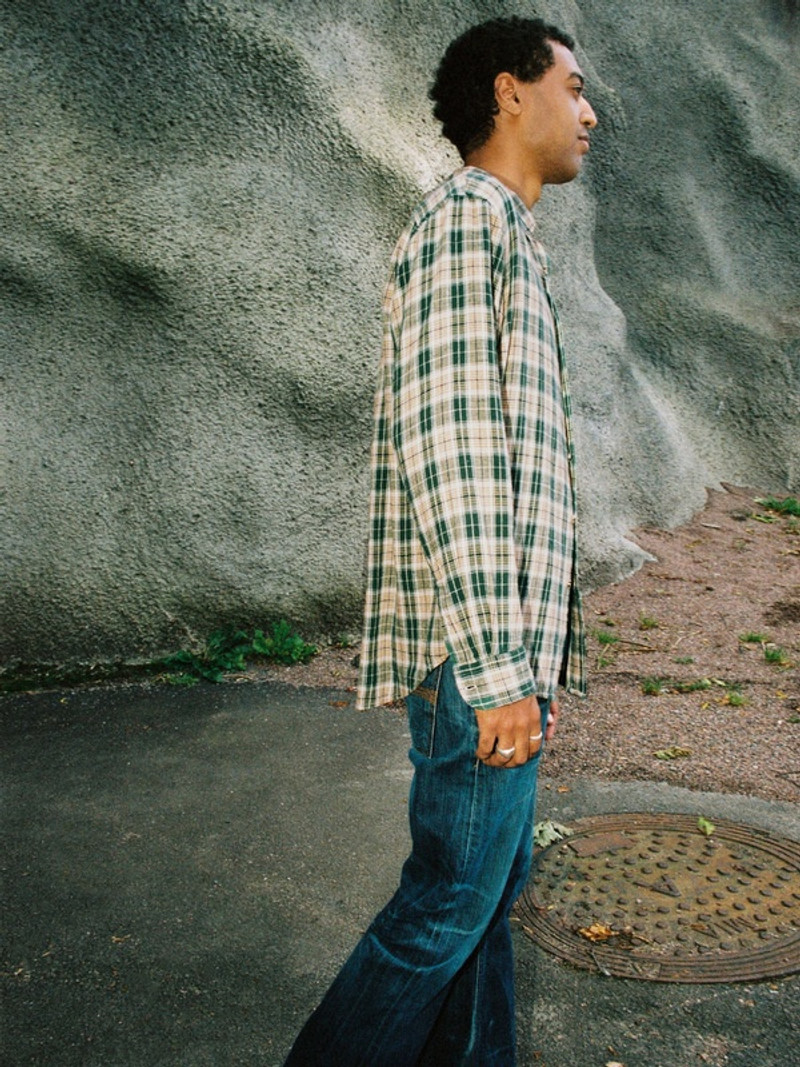Nudie Jeans Julian Farmers Check Shirt Racing Green outlook