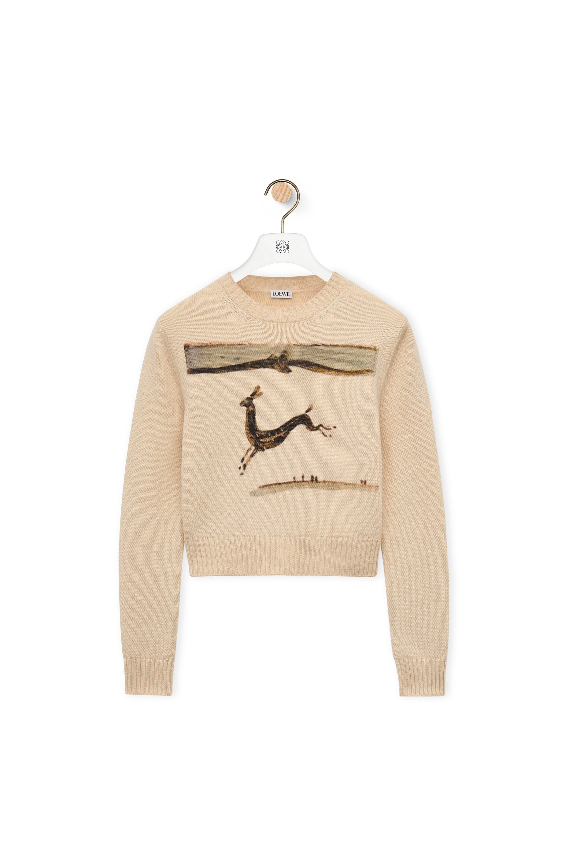 Deer cropped sweater in wool - 1
