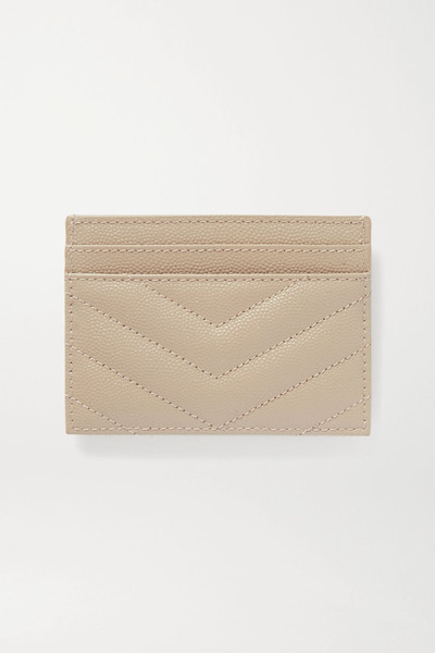 SAINT LAURENT Monogramme quilted textured-leather cardholder outlook