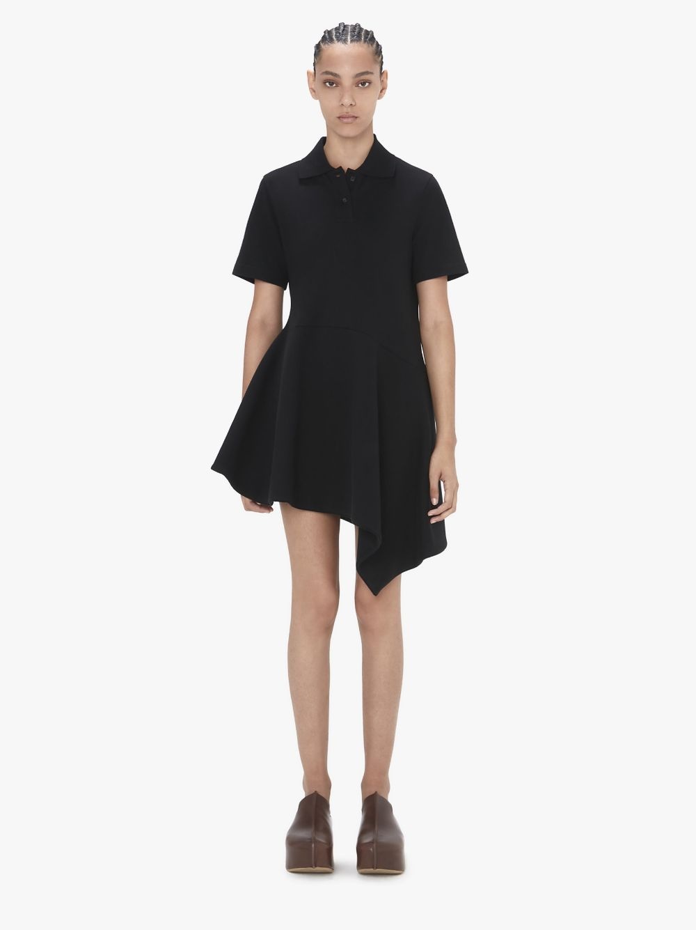 SHORT SLEEVE ASYMMETRIC POLO DRESS - 2