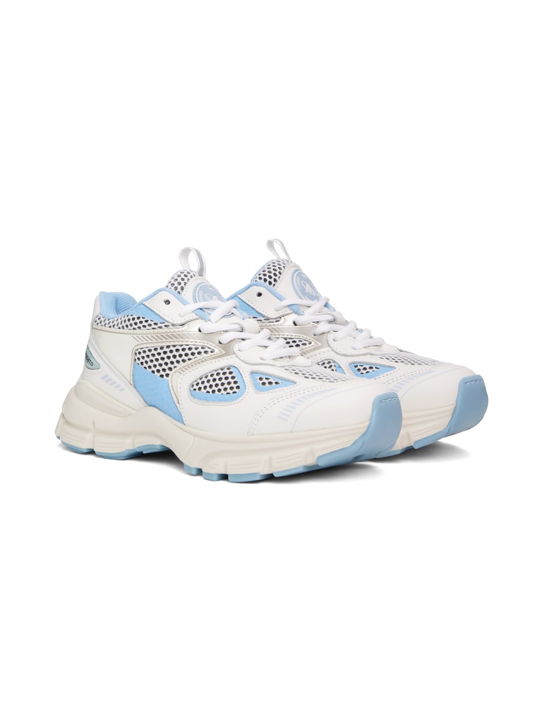White & Blue Marathon Sneakers - 4
