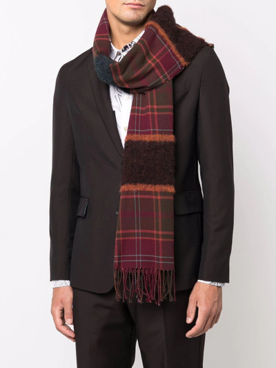 Paul Smith contrast-panel fringed scarf outlook