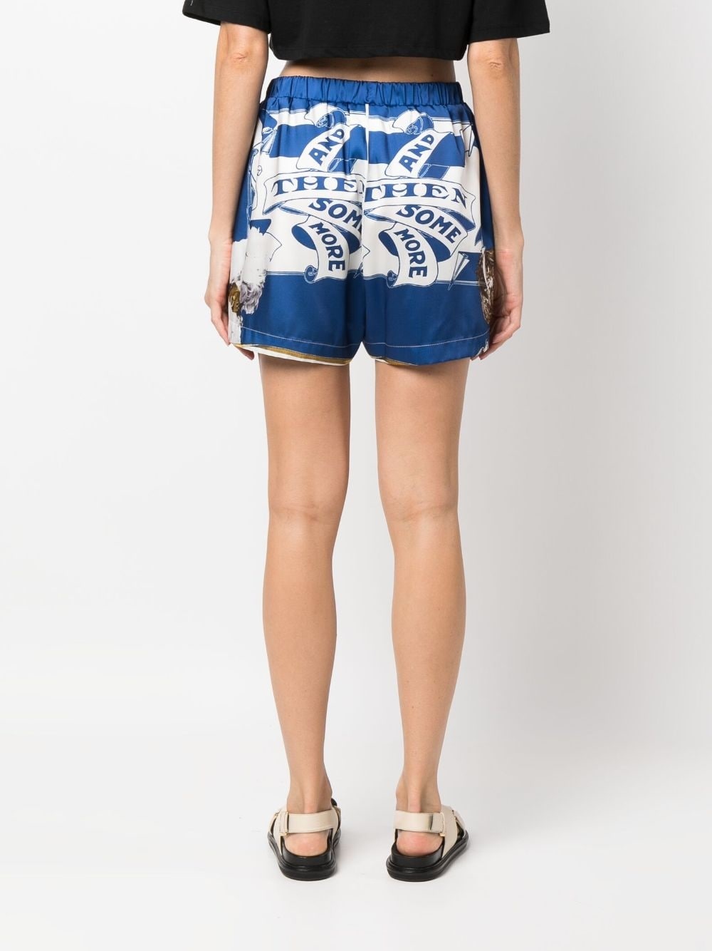 graphic-print satin mini shorts - 4