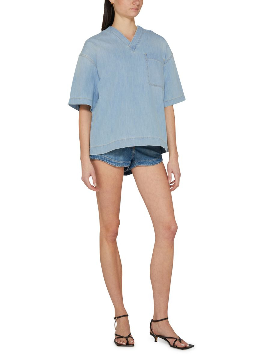 Slightly faded denim T-shirt - 2