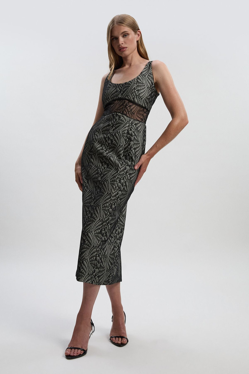 KAREN MILLEN Premium Lace Tailored Pencil Maxi Dress outlook