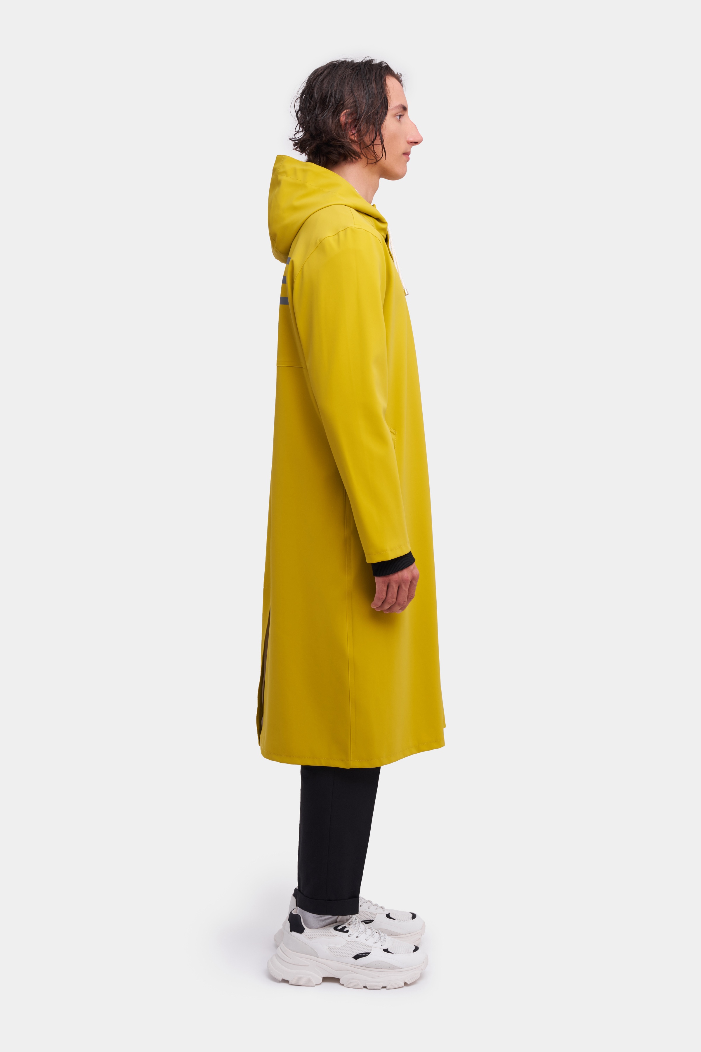 Stockholm Long Matte Print Raincoat Gold - 3