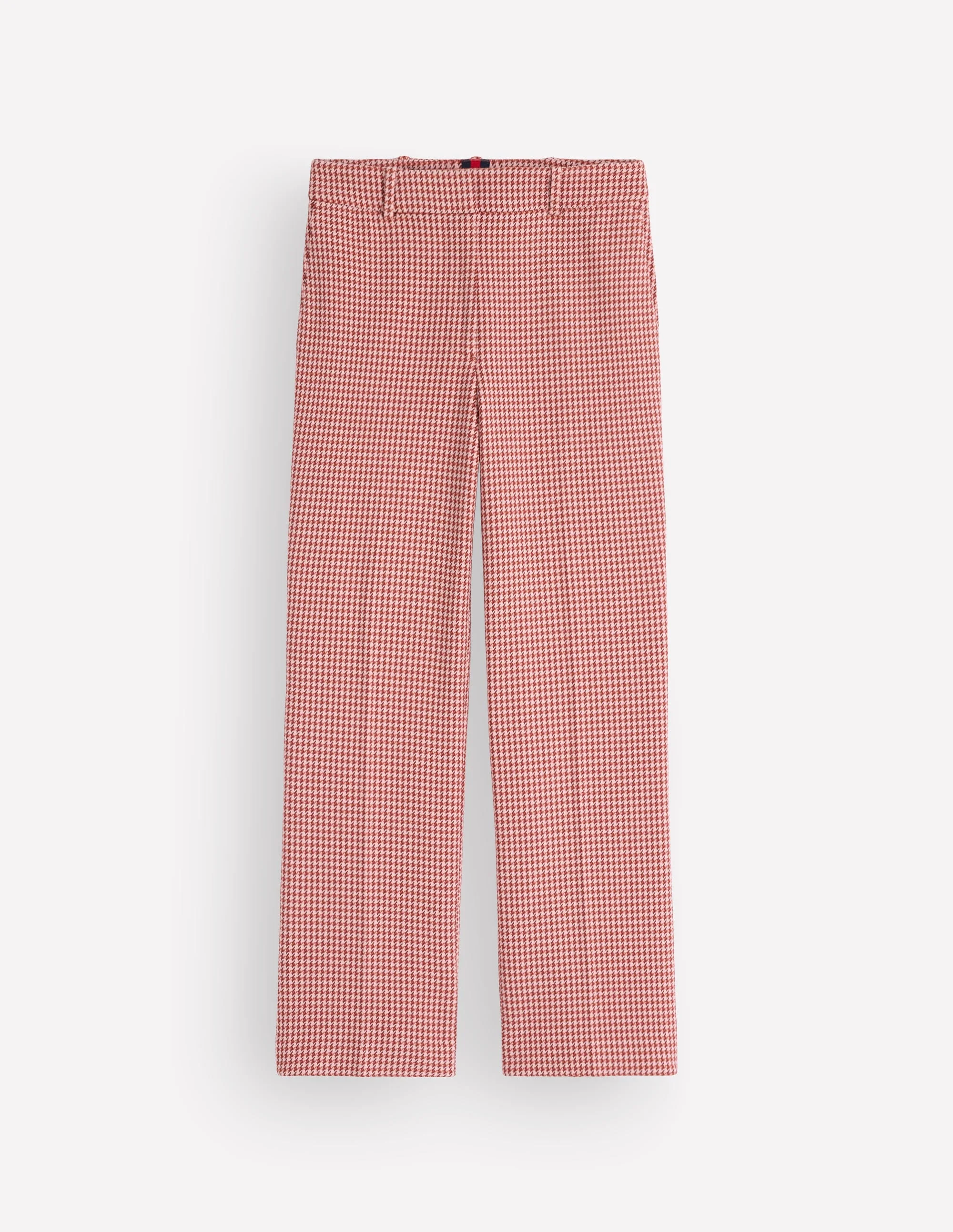 Canonbury Cotton 7/8 Pants-Pink, Brown Puppytooth - 1