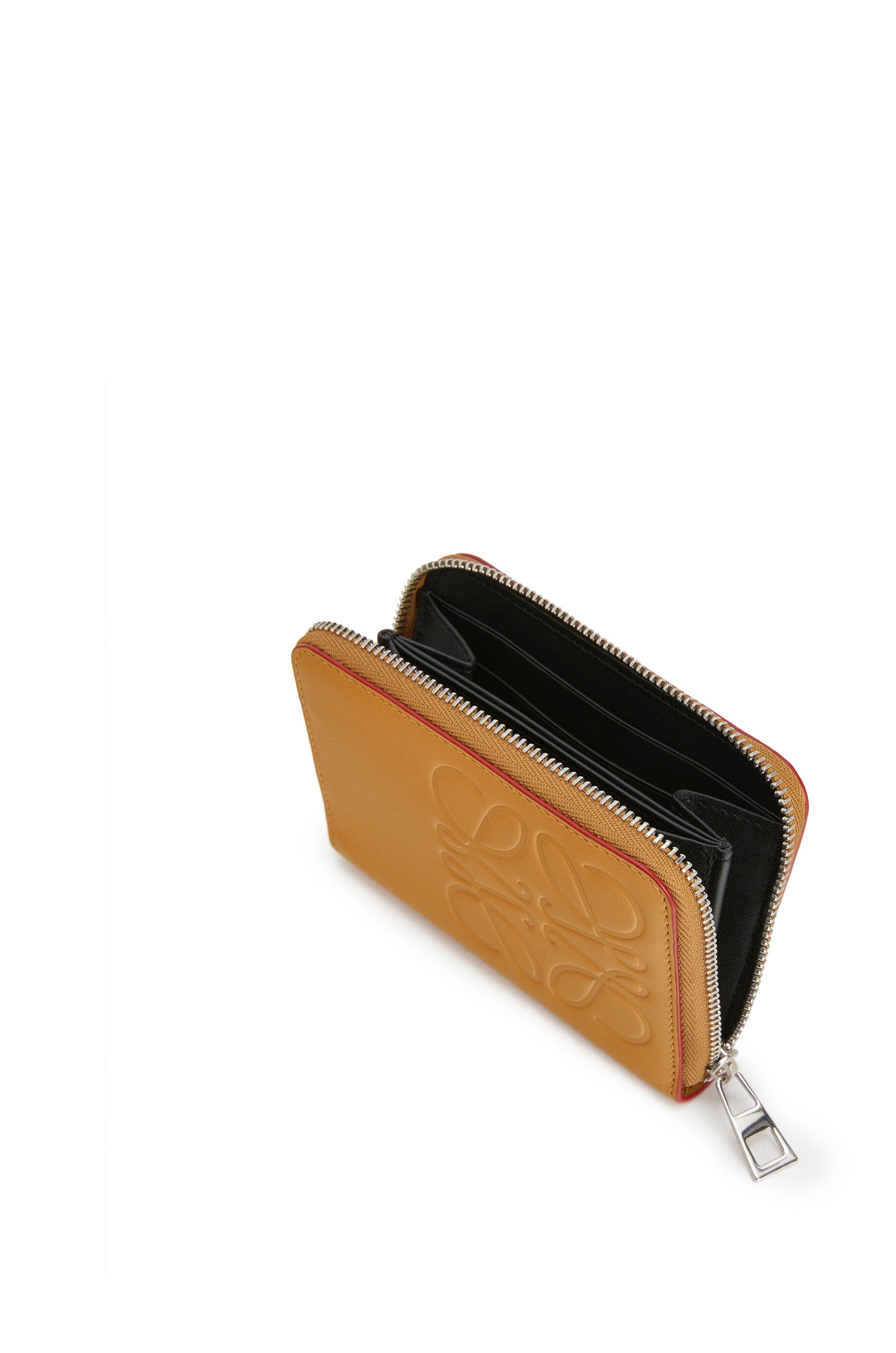 6 card zip wallet in smooth calfskin - 2