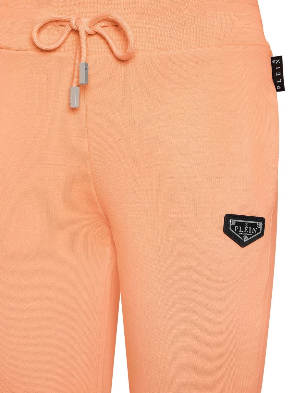 logo-plaque cotton track pants - 2